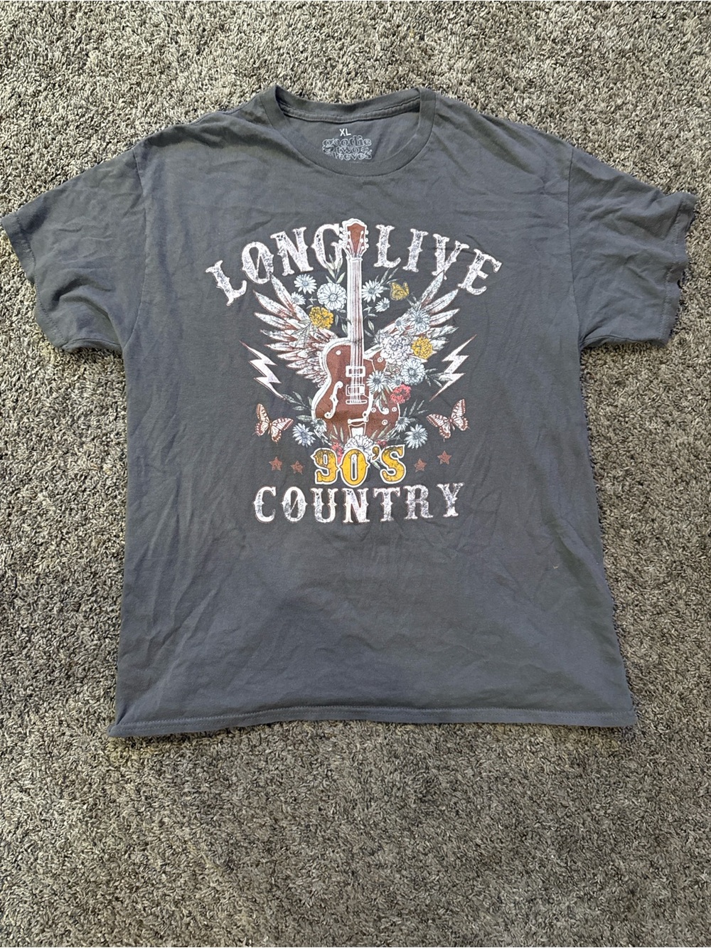Long Live 90's Country Graphic Tee - Gray